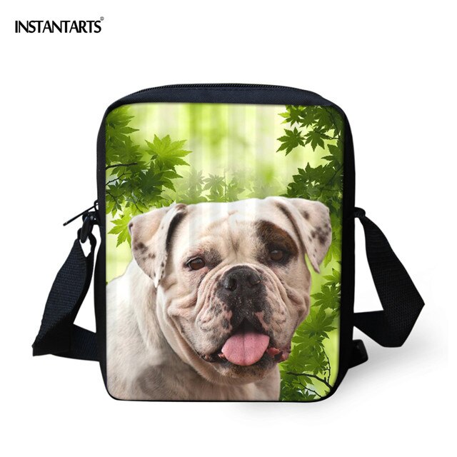 INSTANTARTS Bulldog américain impression 3D sacs d'école Mini sac messager à fermeture éclair maternelle étudiants cartable sacs à bandoulière: HMG959E