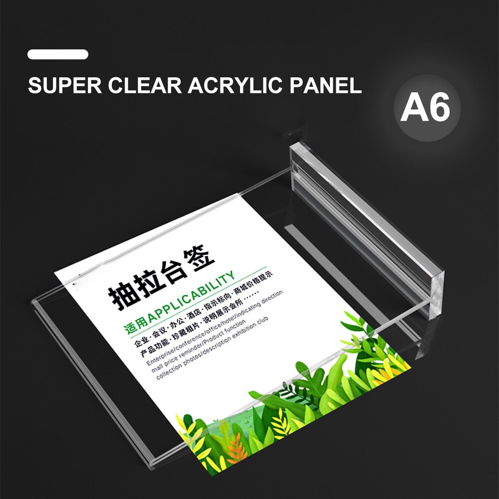 6PCS A4/A5/A6 Acrylic Display Board L Shaped Shelf Transparent Menu Display Stand Price Card Leaflet Poster Holders