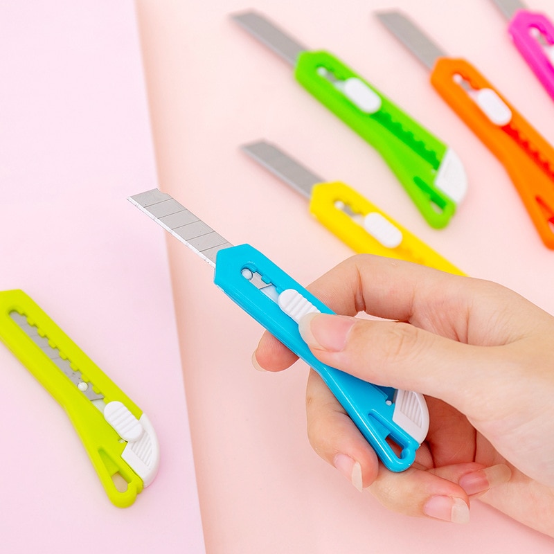 Small Hand Paper Razor Cutter Candy Color Utility Knife Kawaii Paper Cutter Cutt... – Grandado