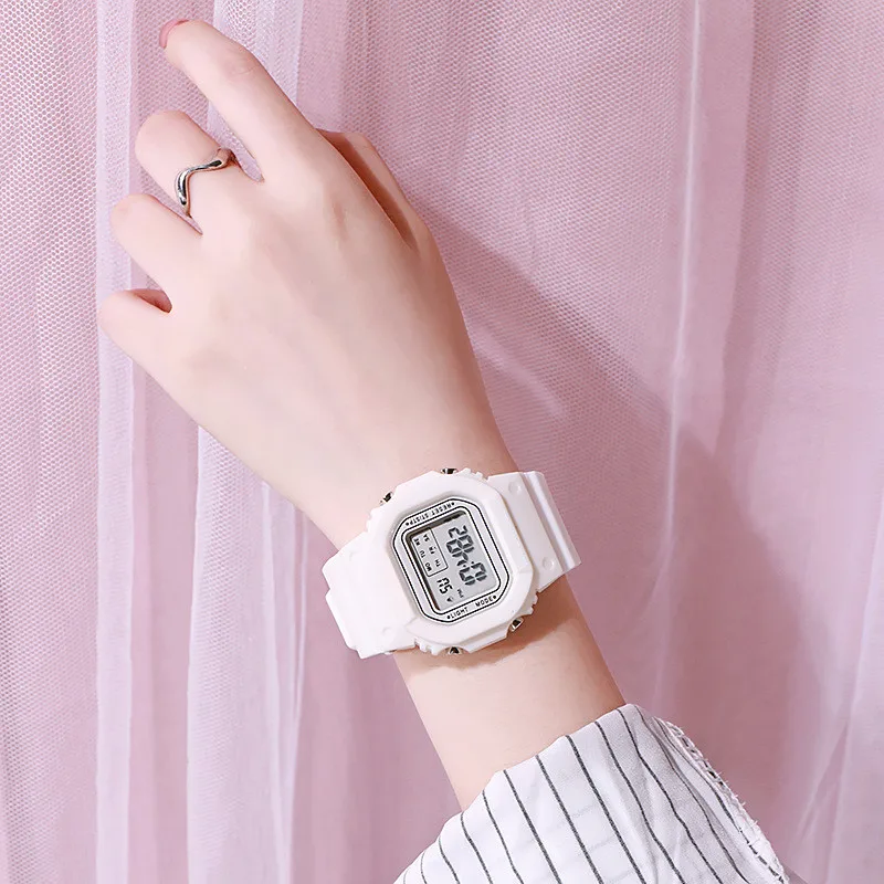 Relojes digitales deportivos a la para hombre, reloj de pulsera LED Simple resistente al agua, reloj electrónico informal de silicona con indicador de fecha y hora