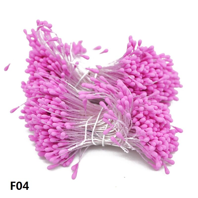 400pcs/lot Mini Flower Stamen Pistil DIY Artificial Double Heads Floral Stamens Home Wedding Decoration Cake Flowers Accessories: F04