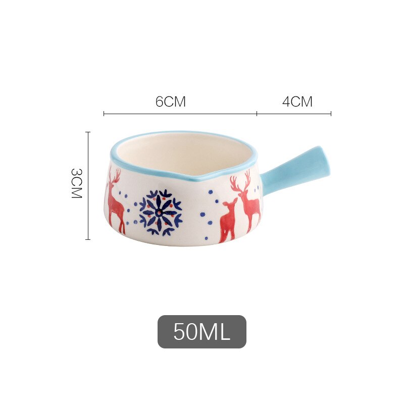 Ceramic Mini Milk Jug With Handle Japanese Sauce Saucer Coffee Sugar Bubble Pot Flower Pattern Kitchen Tableware: I