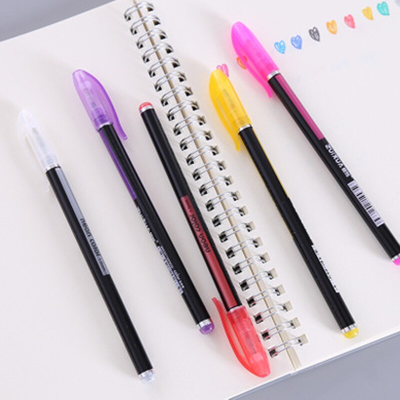 Juego de plumas de Gel con purpurina, Set de 12/16/18/24/36/48 colores, pluma de fluoresencia pastel para escritura de colorear, graffiti Diy para estudiantes