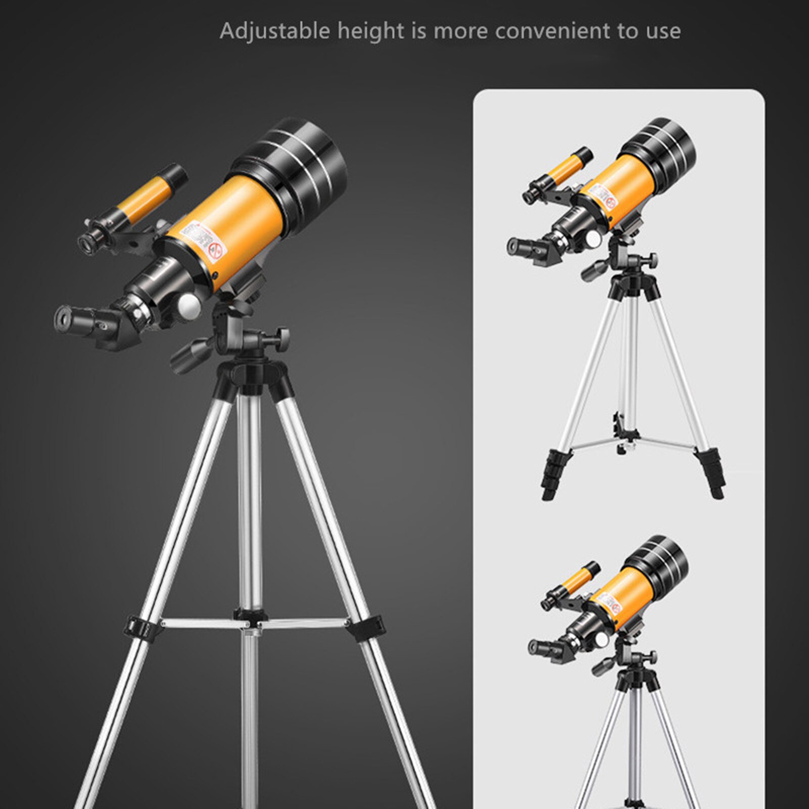 Télescope astronomique monoculaire avec trépied, télescope spatial monoculaire à ouverture de 70mm pour enfants, du nouvel an