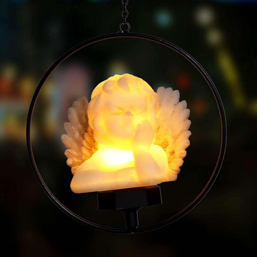 Led Solar Light Lichtgevende Angel Resin Craft Outdoor Opknoping Light Tuin Gazon Stakes Lampen Yard Art Voor Thuis Binnenplaats Decoratie