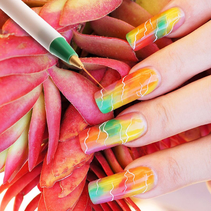 3 stks 1 set Nail DIY Borstels Nail Art Tekening Pen Witte Zachte Striping Liner Schilderen Streep Nail Art Penselen set Pen voor Manicure