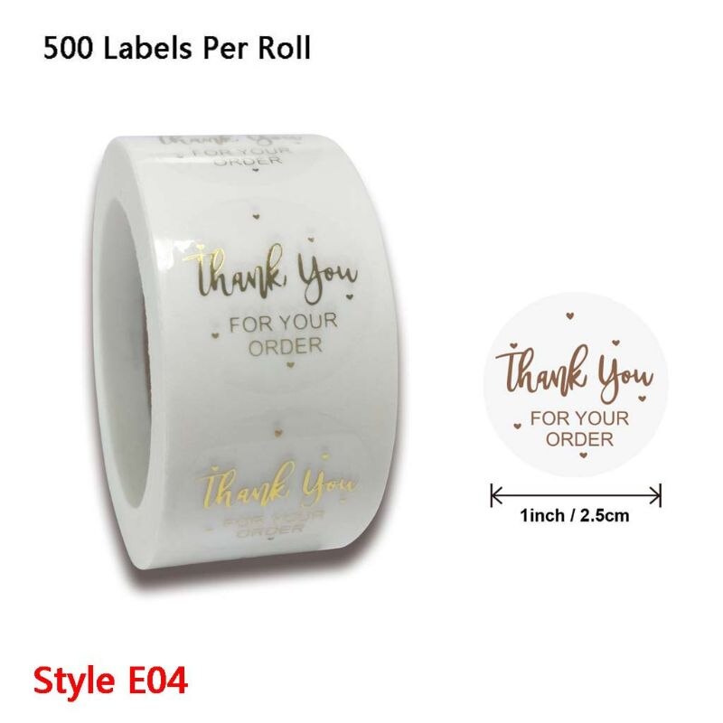 500pcs/lot Transparent PVC Adhesive Seal Sticker Package Sealing Label" Thank You" Decorative Sealing Sticky