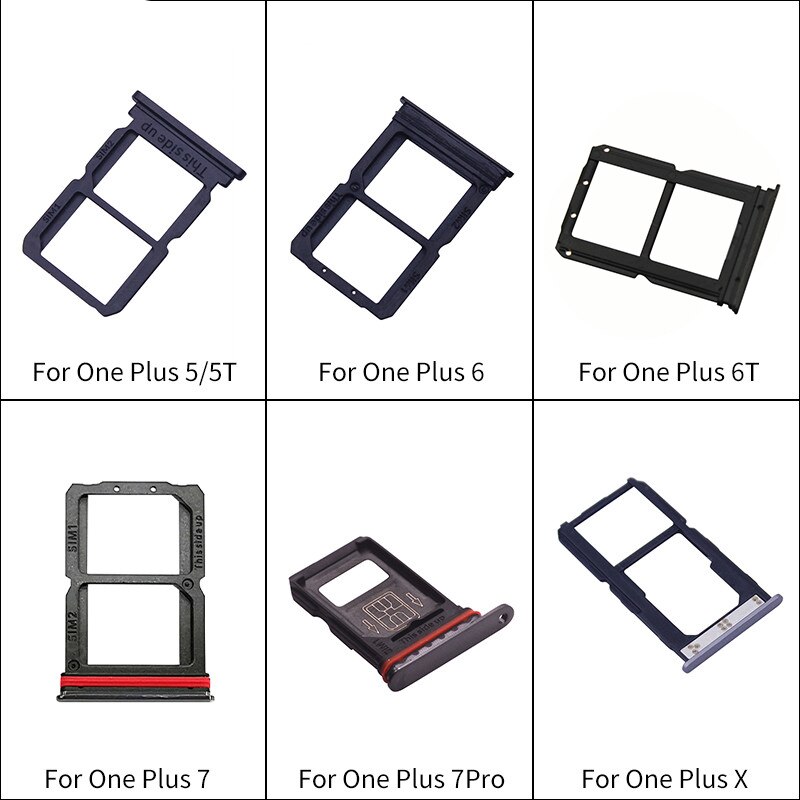 Netcosy – plateau de carte SIM noir, pièces de rechange, support de plateau, pour Oneplus 5 A5000 5T A5010 6 A6000 6T A6010 7 Pro X