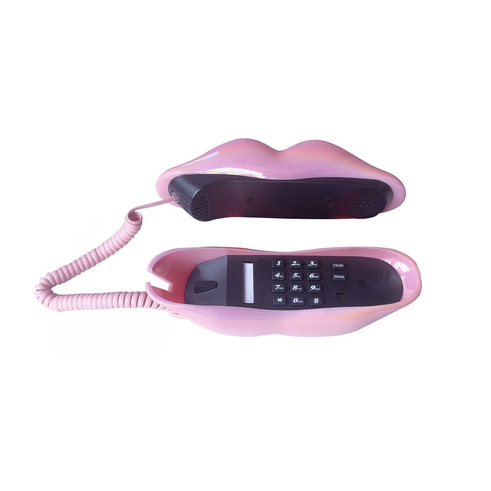 Telefone doméstico com fio, telefone de boca com fio, novidade engraçada, lábios básicos, telefone em forma de desenho animado, linha real, escritório em casa