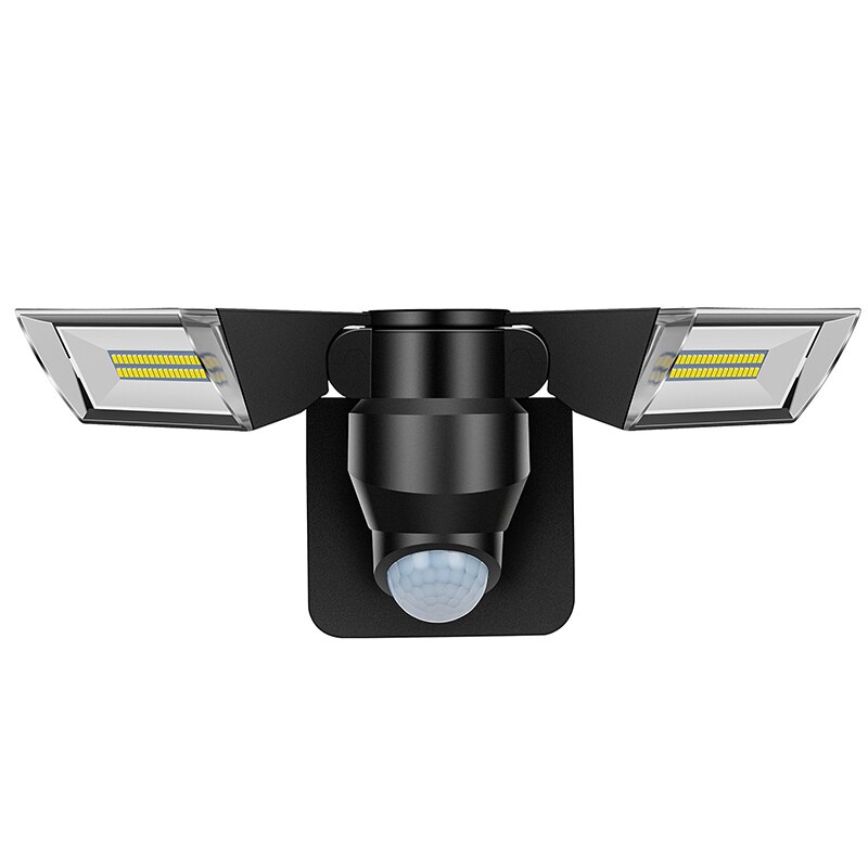 solar double head solar light human body motion sensor spotlight waterproof outdoor adjustable angle garden wall ligh: 03