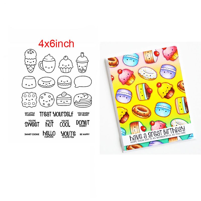 Mini dieren zinnen kabouters eten transparante stempels transparante stempels voor doe-het-zelf scrapbooking papier kaart: Ww0743 een 1