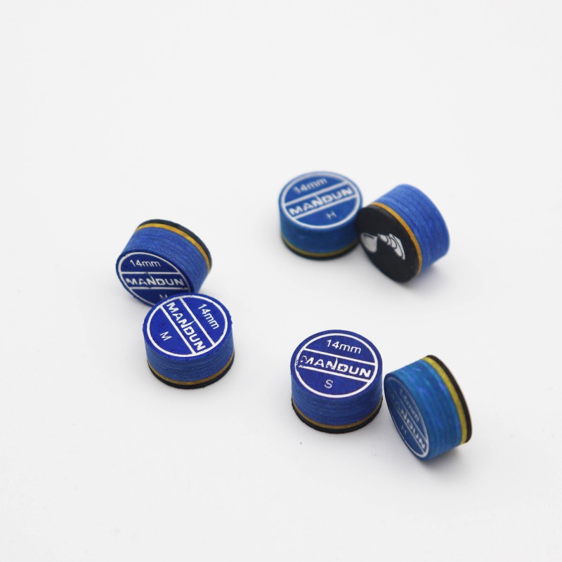 Mandun Cue Tips 14Mm Lederen Tip Zachte/Medium /Hard (Optioneel) 6 Lagen Zwembad Biljart Stick Tips