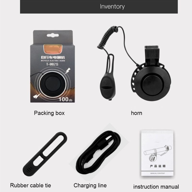 Fietsbel 100dB Fietsen Elektrische Fiets Hoorn Bell USB Oplaadbare IP65 Fietsen