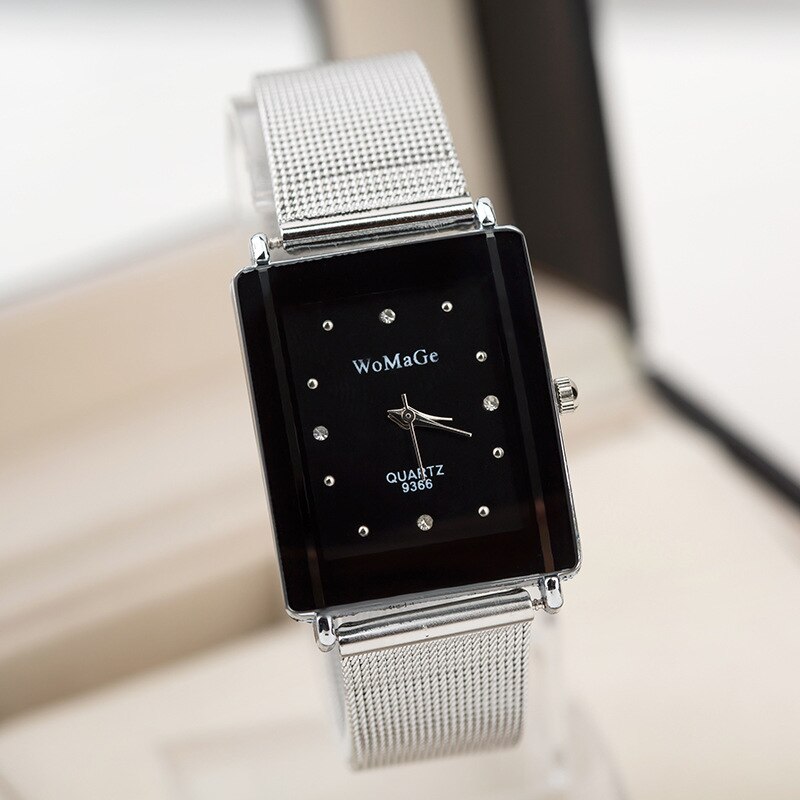Dameshorloges rechthoekig horloge dames mesh riem quartz horloge dameshorloges relojes mujer relogio feminino