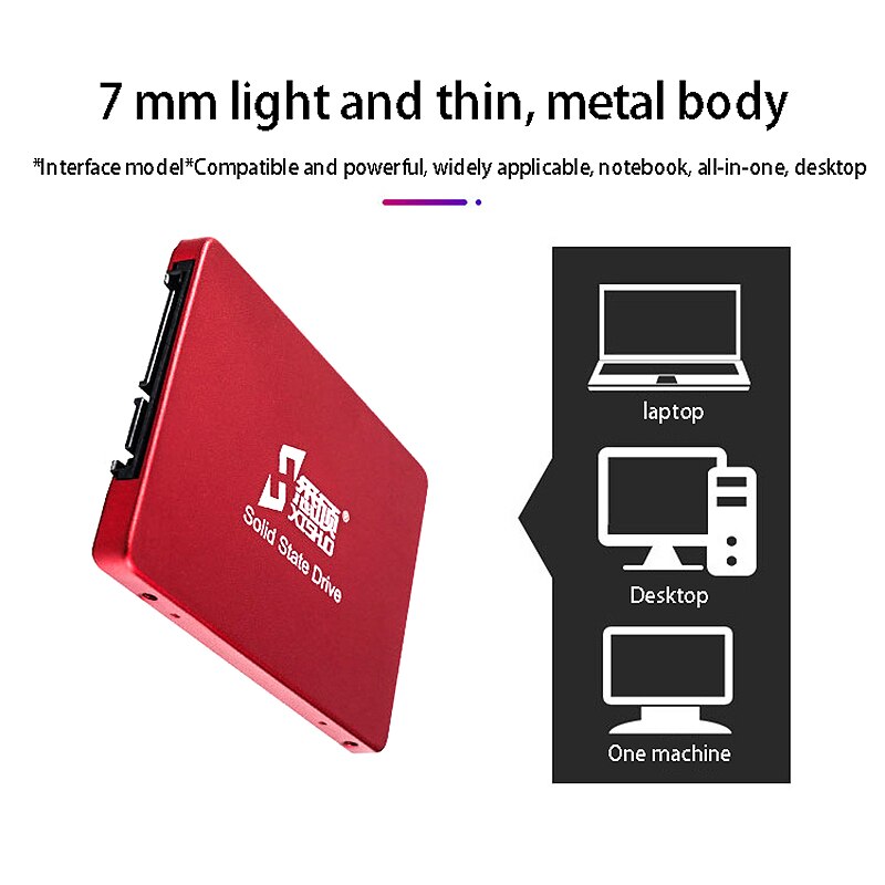 XISHUO 120GB 2.5-Inch SSD SATA3.0 (6Gbps) Internal Solid State Drive, Suitable for Desktop Universal Solid State Drive