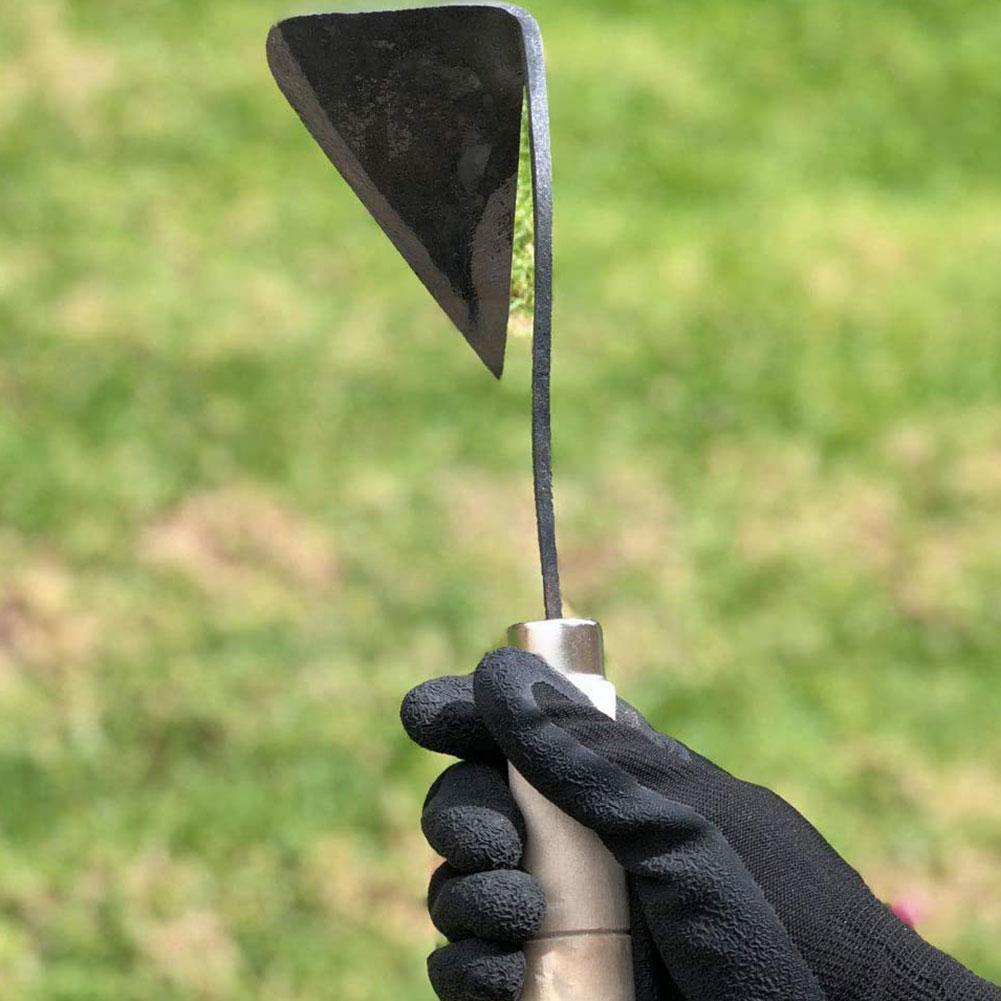 Gardening Hoe Small Wooden Handle Crooked Triangular Seedling Tip Tools Digger Hoes Agriculture Garden Tool Multifunctional K7z1