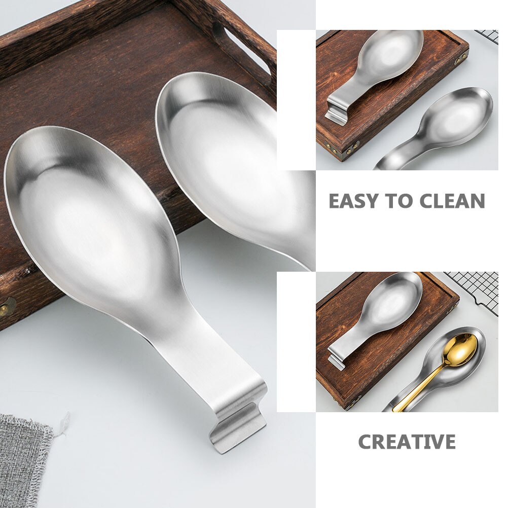 Repose-cuillère en acier inoxydable, 2 pièces, porte-cuillères, louche, fournitures pour la maison