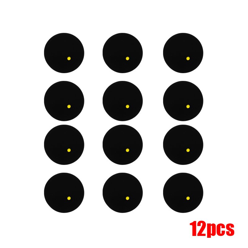 4pcs/12pcs/30pcs Matkot Ball Squash Ball One Yellow Dots Low Speed Rubber Ball Training Competition Squash Ball: 12pcs