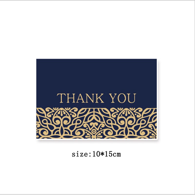1pcs/pack thank you Card Bronzing with dark blue envelope Scrapbooking party invitation greeting cards business card: C