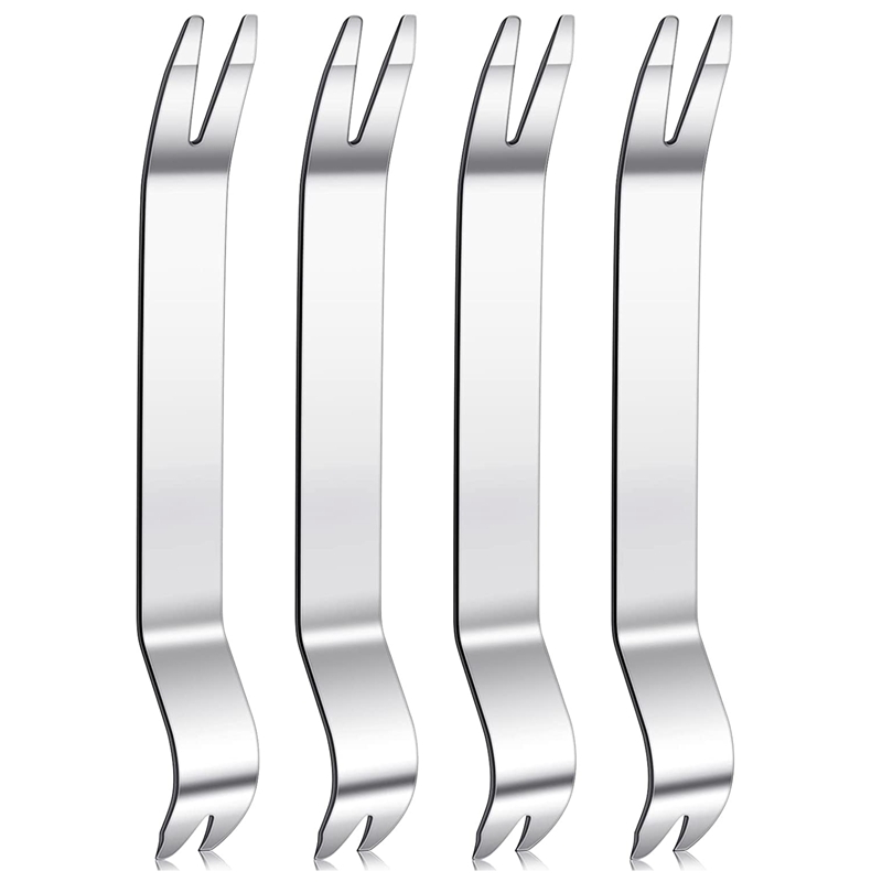 4Pcs Stainless Steel Skid Plate Snap Nail Lifter, Paver Extractor Tool Removal Raised Brick Settling Tool (185X22mm)