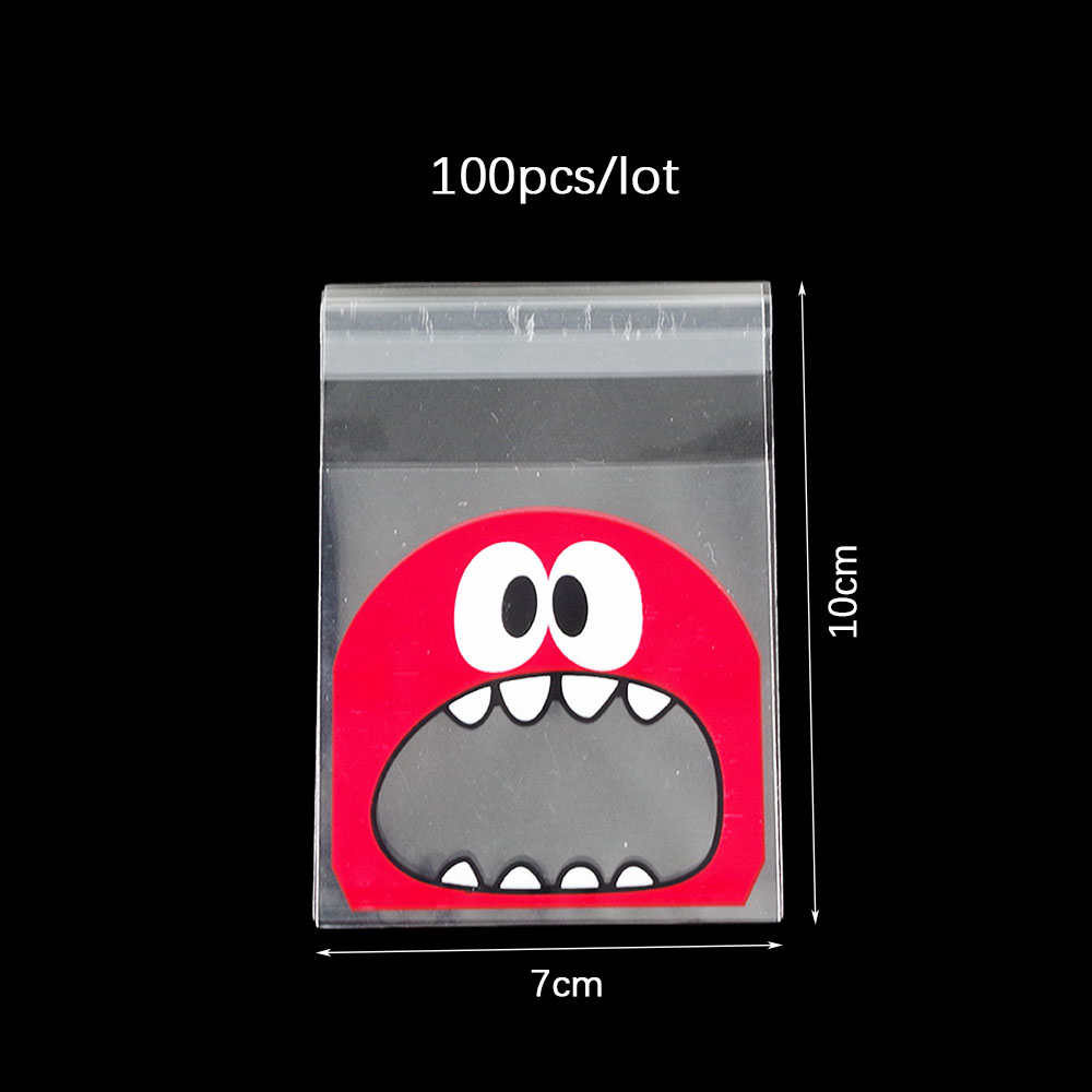 100Pcs Translucent Dot Plastic Biscuit Packaging Bag Opp Bag Wedding Birthday Party Cookie Baking Packaging Bag Candy Bag: G 7x7cm