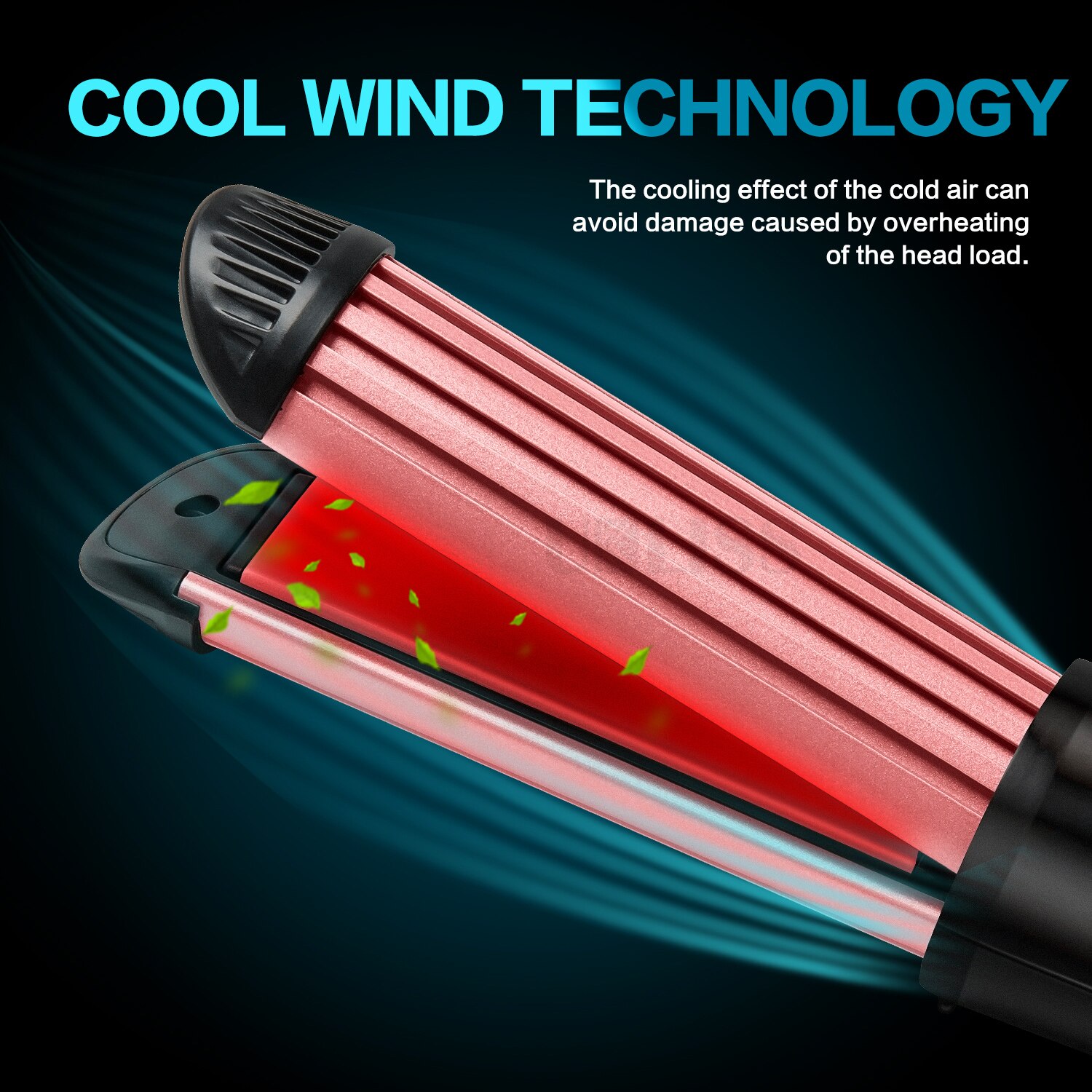 Cool Air Curler Hair Protection with Cool Wind Air Technology 2 in 1 Straightening and Curling Iron Portable Air Curling Wand