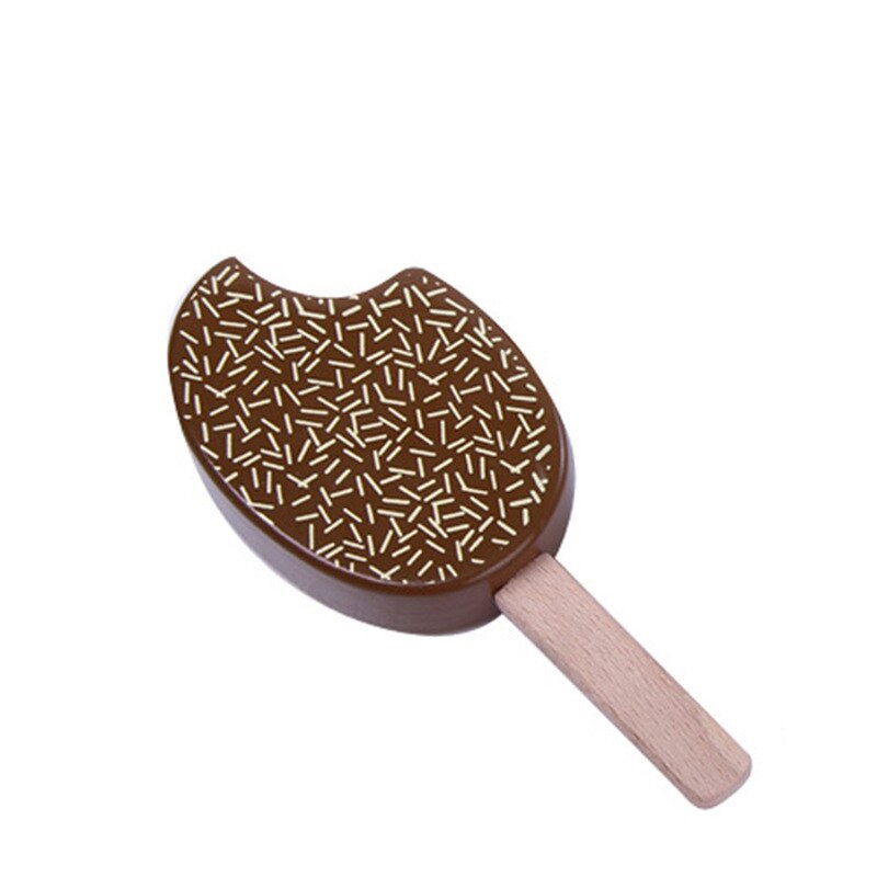 Wooden Ice Cream Pretend Play Food Kitchen Toys Educational Children Wooden Imitation Game for Kids Preschool Learn Montessori: WHITE