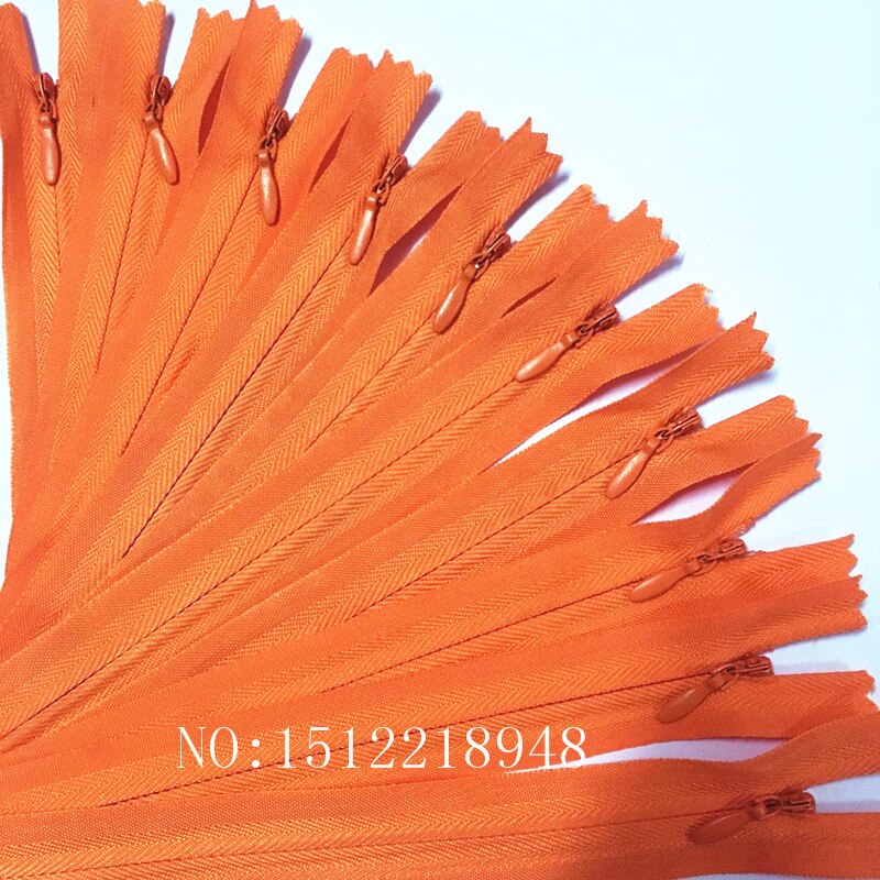 50 stücke Bunte Nylon 3 # Geschlossenen Ende Unsichtbaren Reiß 12 zoll (30cm) schneider Nähen Handwerk 20 Farbe: orangne