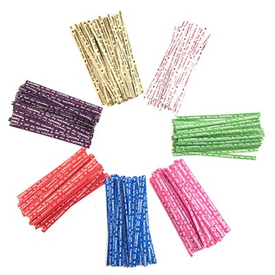 Lot de 500 cravates d'emballage scellées en sachet de bonbons, biscuits, pour emballage de , à faire soi-même, pour fête de mariage, boulangerie, spécialement torsadées, décoration de maison: 200pcs colorful