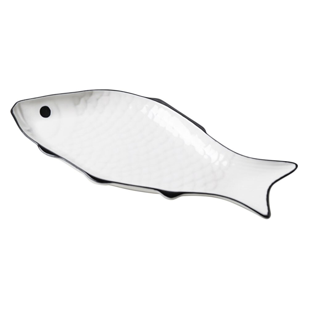 Ceramic Steamed Fish Dish Fish Holder Fish Steamer Microwave Steamed Fish Plate