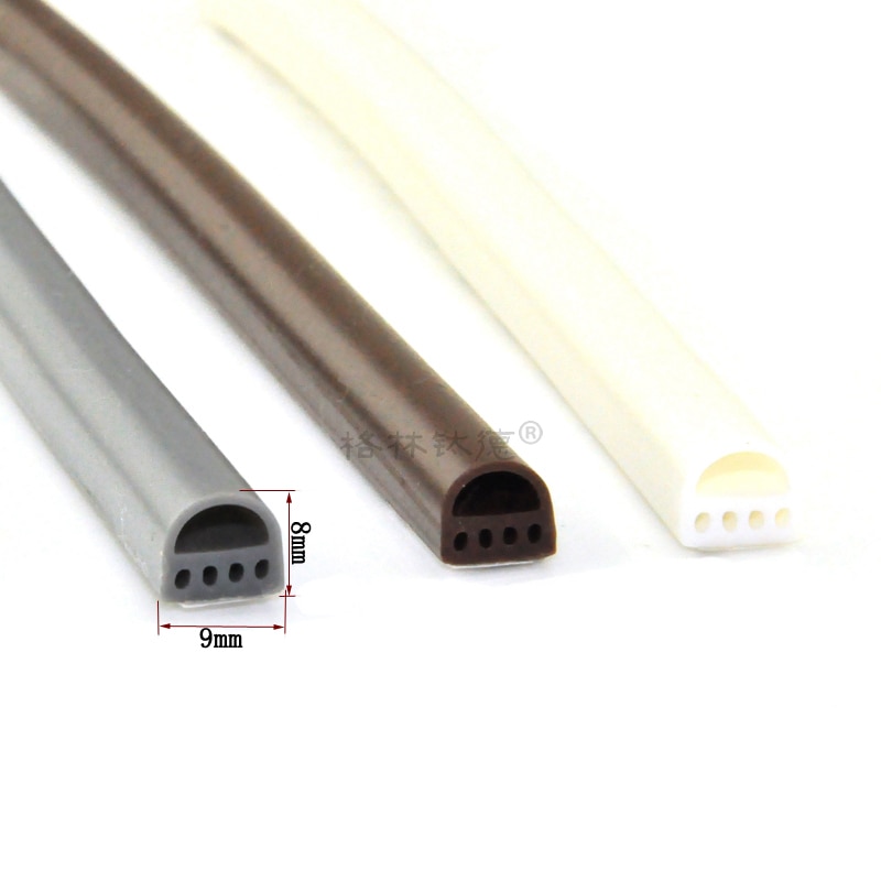 6 meter/partij E/D/I type Siliconen rubber afdichting strip voor deur/raam geluid isolerende strip zelf -plakband