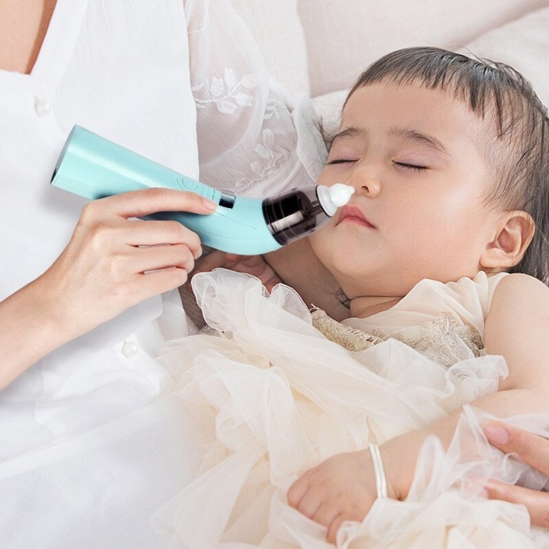 Elektrische Neus Neuszuiger Nasale Zuigapparaat Voor Zuigelingen Pasgeboren Baby 'S Kinderen Usb Oplaadbare Drie Hoofd Ultra-Slience Groen
