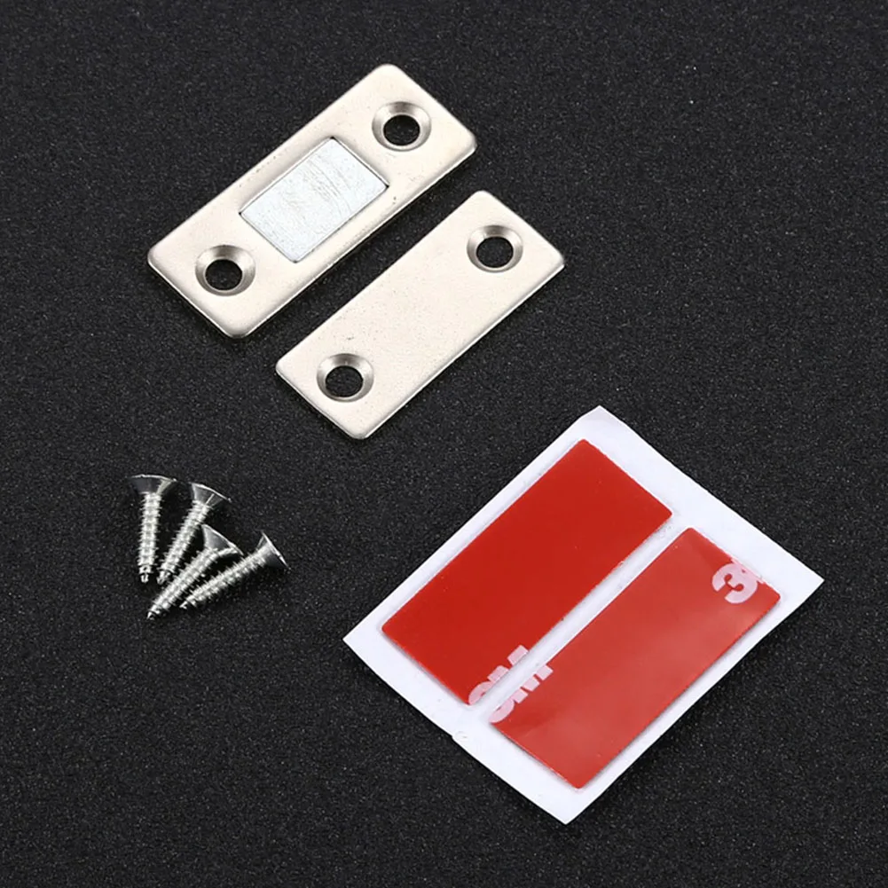 2 stk/set magnetische kast vangt magneet deur stopt sterke deurdranger magneet meubelkast kast schroef sticker ultradun: Bruin