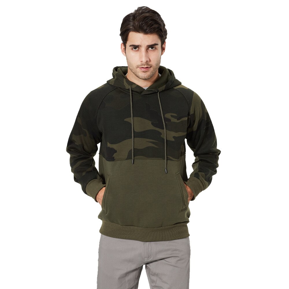 Primavera velo moletom para homens esportes quentes com capuz pulôver casaco camuflagem manga longa acampamento caminhadas casual moda livre