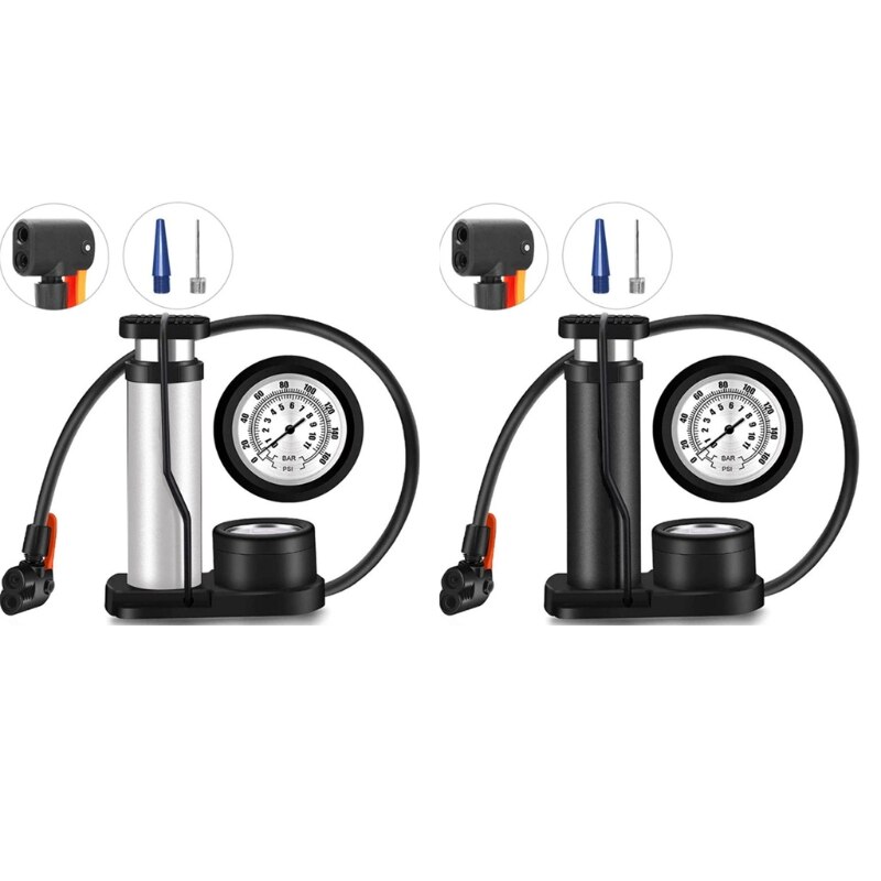Bike Floor Pump - High Pressure 160PSI - Presta Val-ve Bike Pump Automatically Switches to Schrader for Road, MTB &amp; BMX