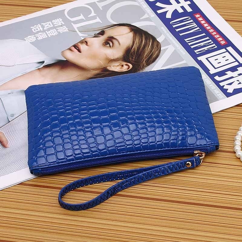 Alligator Wallet Lady Korean handbag with active Zero Wallet: Blue