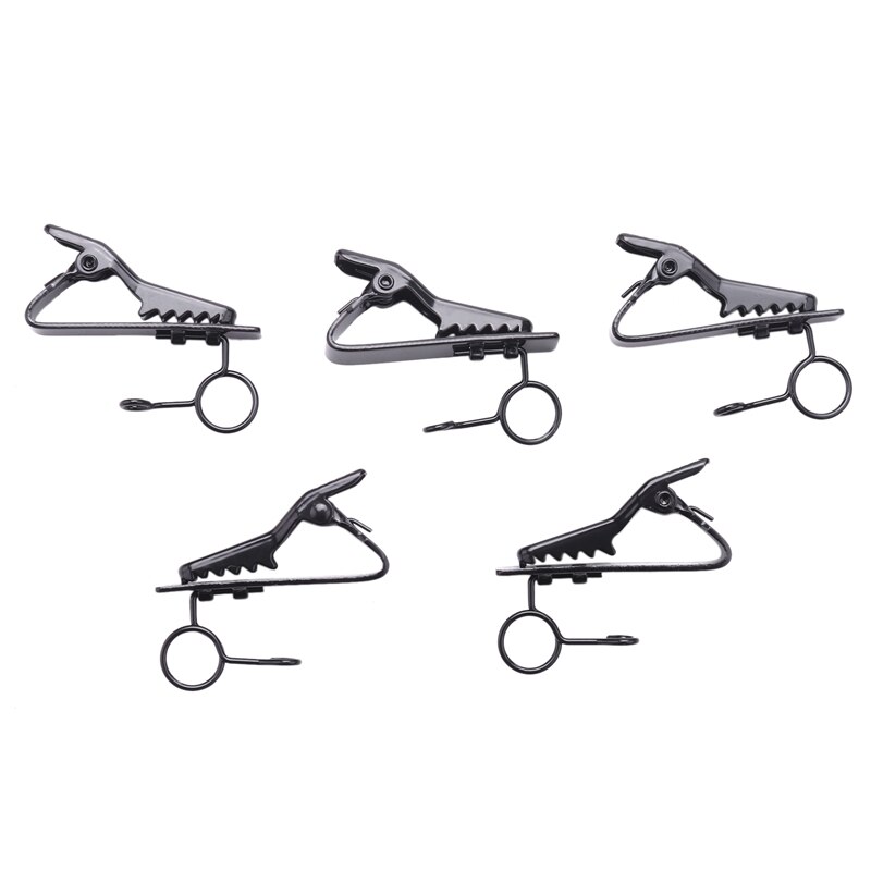 5 stück mini-ringe, mikrofonclips 7.5 mm krawattenclips, kragenclips, praktisch (schwarz): Default Title
