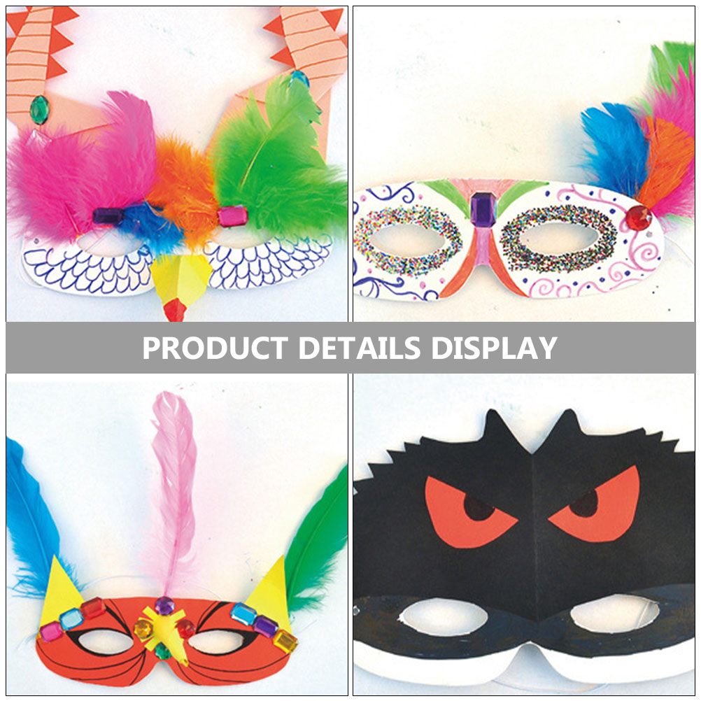 40 juegos de máscaras de pulpa de papel blanco DIY, máscaras pintadas a mano en blanco con personalidad, disfraz de de Carnaval, accesorios de disfraces