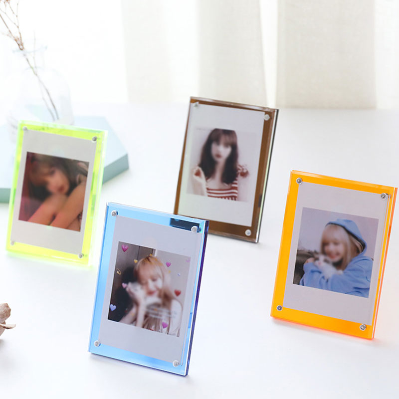 3 Inch Acrylic Photo Card Frame Display Stand 74mmx104mm Transparent Photoes Display Desktop Ornament Card Holder Home Decor