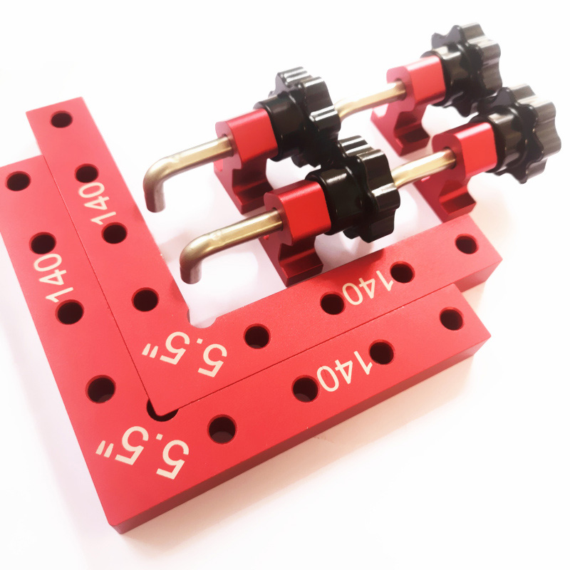 Woodworking 90 Degrees L-Shaped Auxiliary Fixture Carpenter's Square Right Angle Positioning Ruler Splicing Board Fixing Clip: 140x140mm