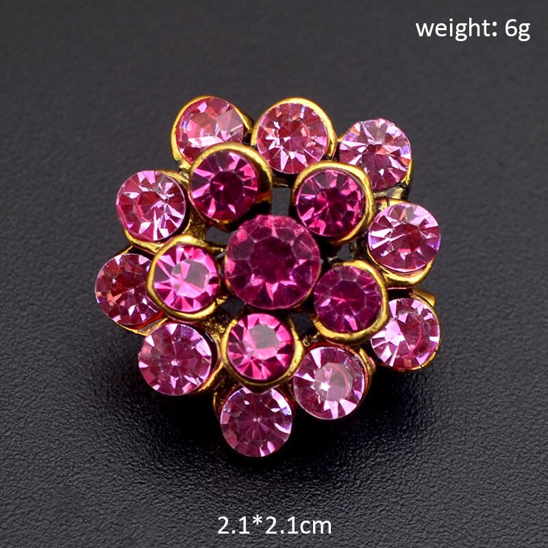 Broche Pin 25 Kleuren Vintage Kleurrijke Crystal Gold Bloemen Rhinestone Broche Pin Badge Diy Strass Accessoires Party Bruiloft