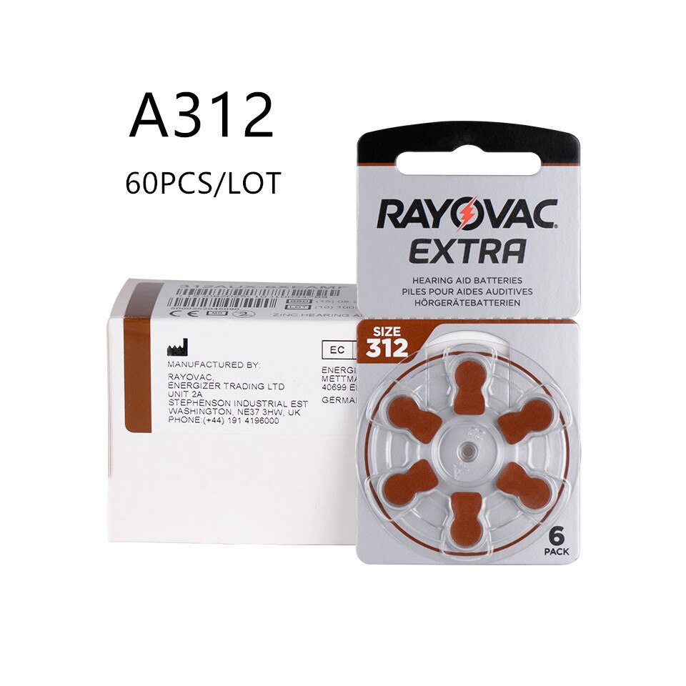 60 st rayovac extra zink luft hörapparat batterier  a312 312a za312 312 pr41 s312 pr41 hörapparat batteri