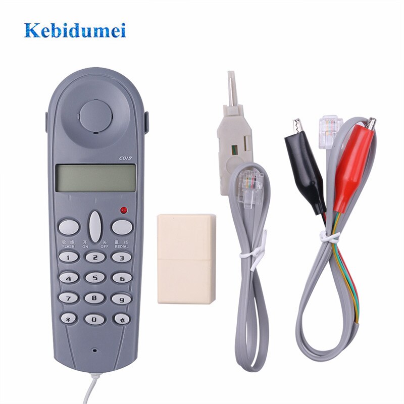 kebidumei C019 Telephone Phone Line Network Cable Tester Butt Test Tester Lineman Tool Device Fiber Tool