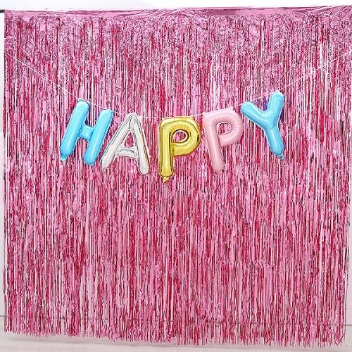 Rideau de décoration murale bleu clair et or Rose, 1x2M, arrière-plan de Photo d'halloween, mariage, fête d'anniversaire, fournitures de fête: Pink