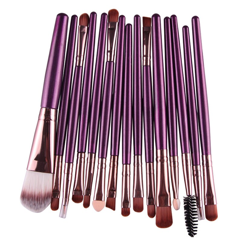 Kit de pinceaux de maquillage multicolores maange 15pc , pour les yeux, le fard à paupières, l'eyeliner, le fond de teint, le correcteur: 10