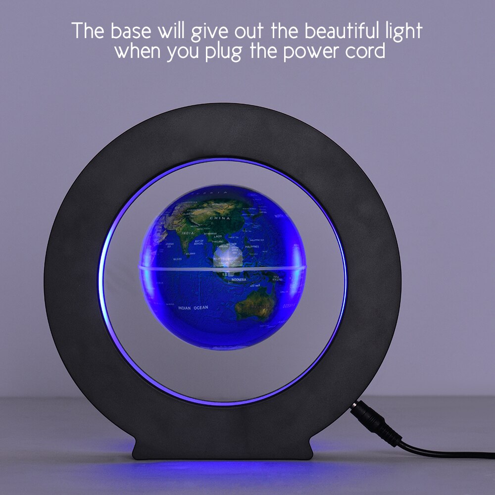 3.5 Inch Magnetic Levitation Floating Globe World Map Tellurion Anti Gravity with LED Light for Children Christmas