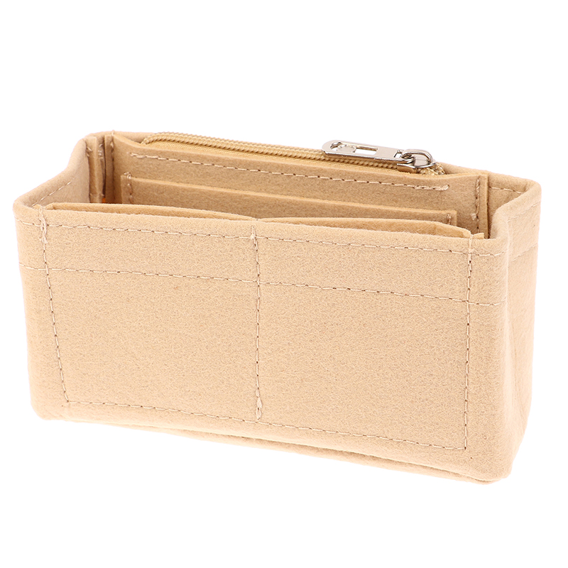 1 Stück Liner Tasche Filz Stoff machen-hoch Tasche Unterstützung Filz Einsatz Tasche passt für Handtasche Reise tragbare Einsatz Geldbörse Aufbewahrung tasche Organizer: Braun