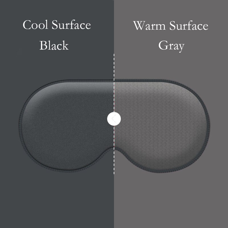 Masque de sommeil Double face masque pour les yeux de sommeil Surface chaude fraîche réglable: Black Gray