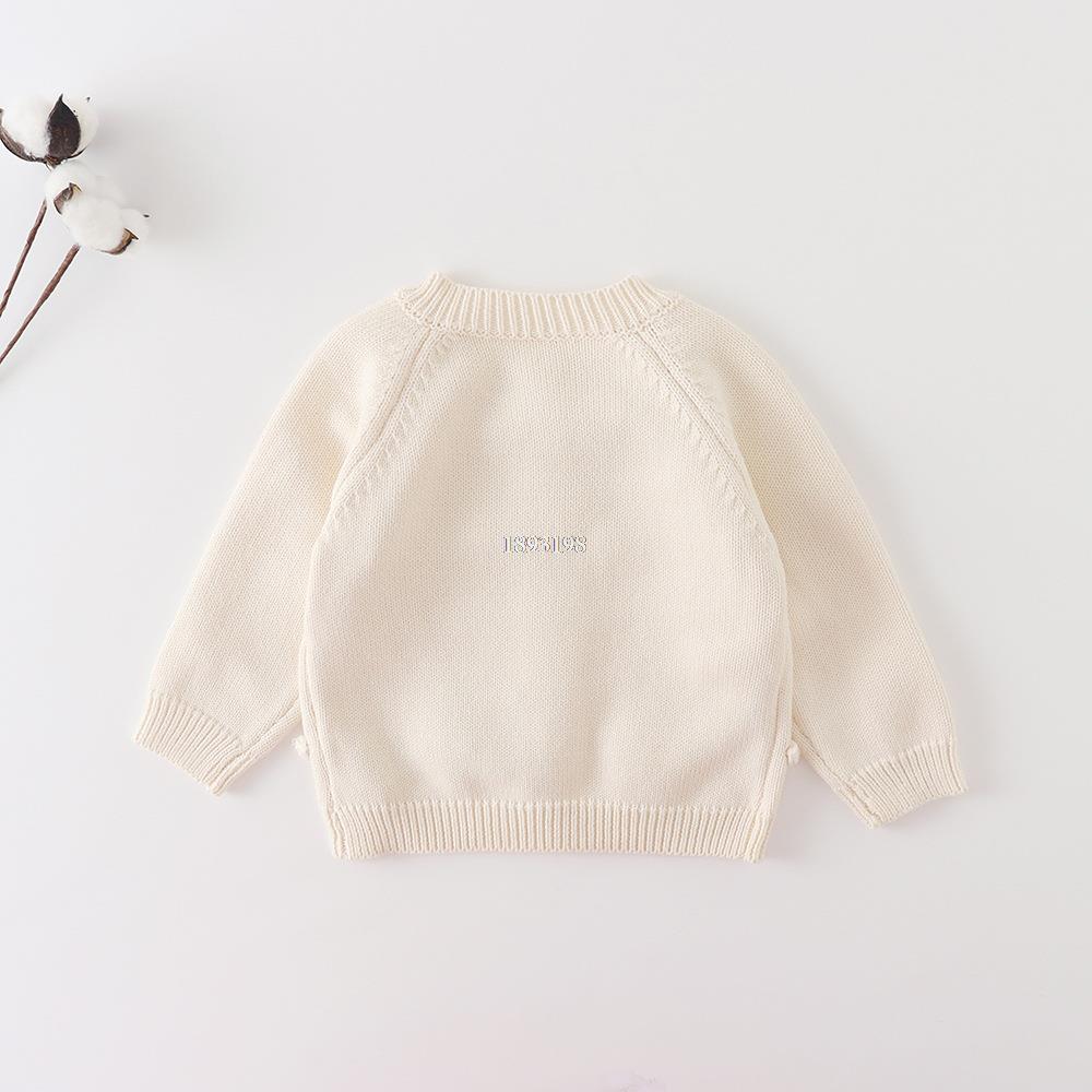 Baby Girls Knitted Cute Sweater Spring And Autumn Children Knitted Ball Cardigan Korean Toddler Kids Sweet Princess Tops
