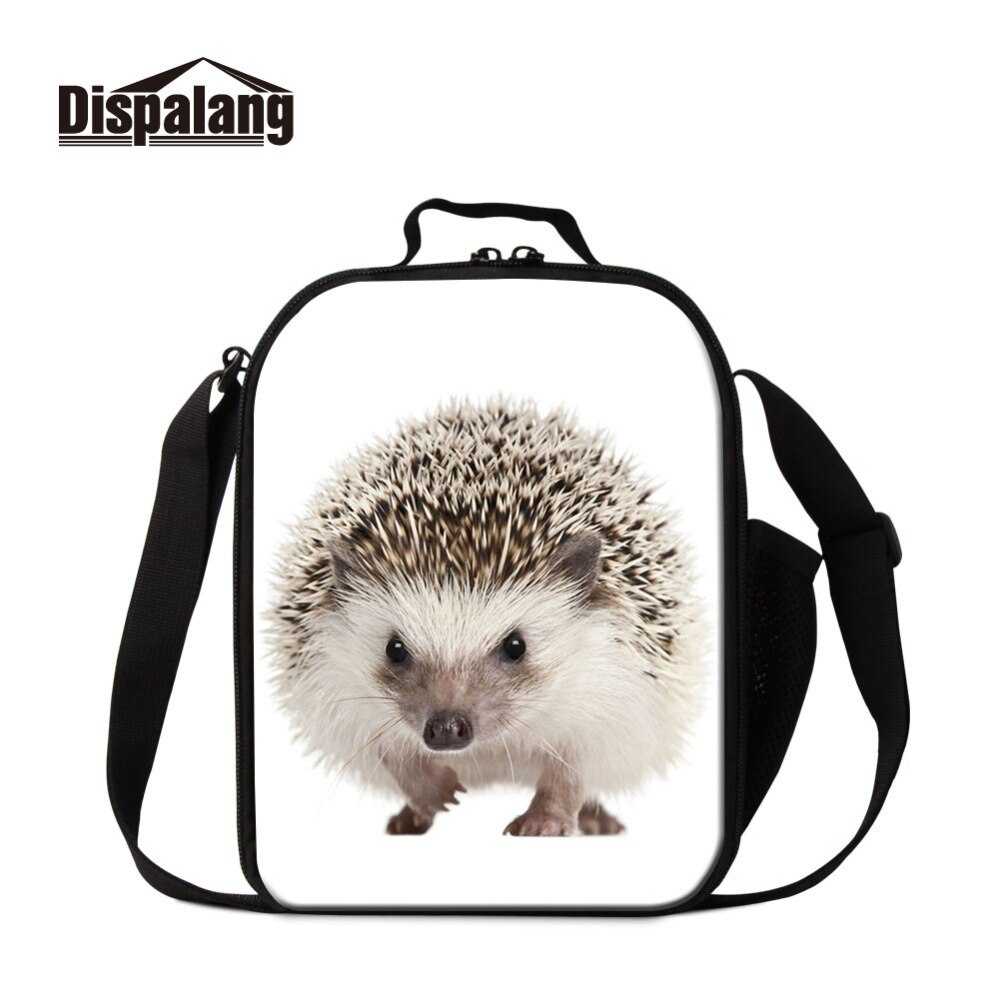 Dispalang Portable Lunch Pouch Insulated Hedgehog Word Thermal Girl Cooler Box Storage Bags for Kid Container Food Picnic Packet